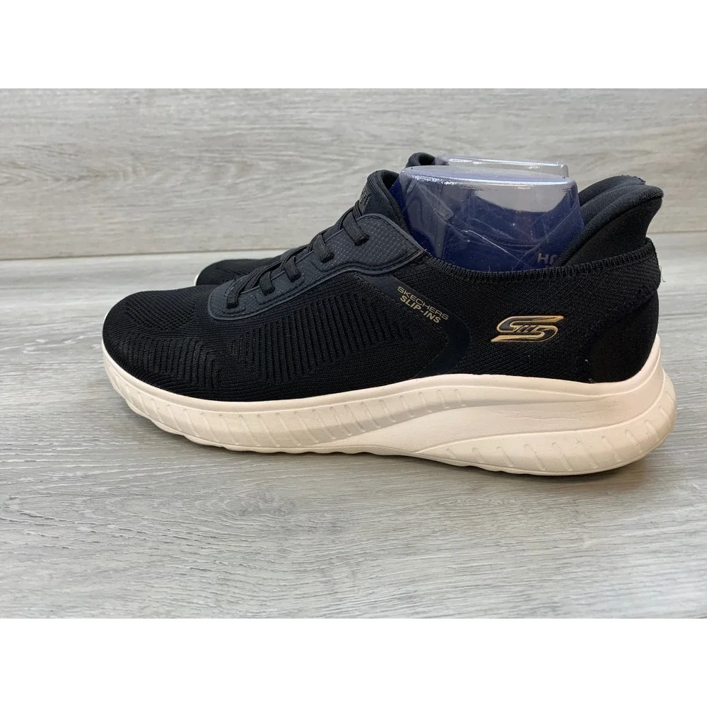 Skechers Women's Sneakers Hands‎ Free Slip-ins BOBS Sport Squad Chaos Black  10